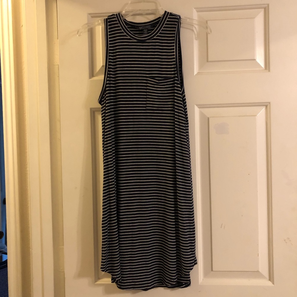 Navy and White American Eagle Tank-top Dress
